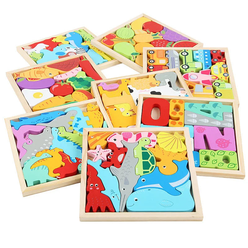 Colorful 3D Puzzle Wooden Toys