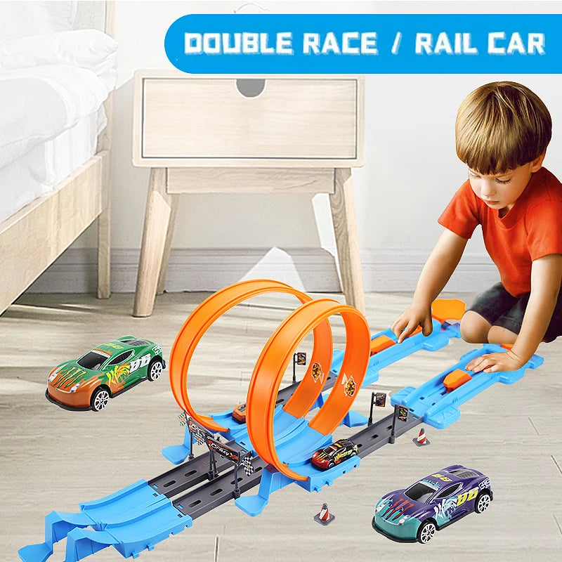 Racing Track Stunt Speed Double Car Wheels Model Toys