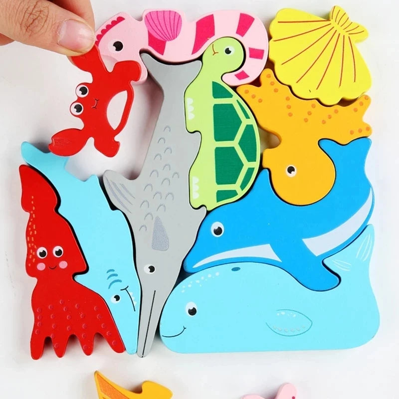 Colorful 3D Puzzle Wooden Toys